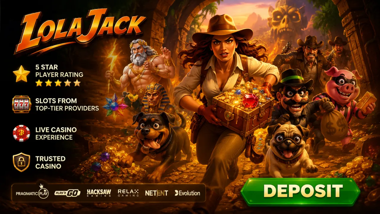 LolaJack Casino — 150% welcome bonus up to £2,500 + 100 free spins